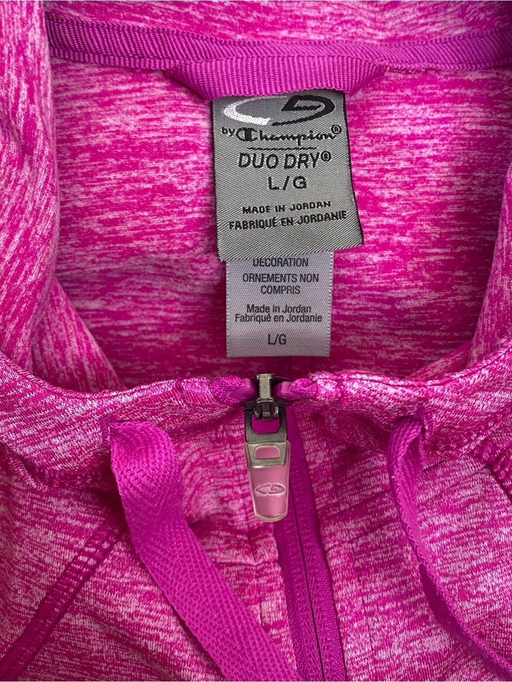 Champion Women’s Duo Dry Full-Zip Hooded Athletic Performance Jacket Pink Large - Picture 6 of 8